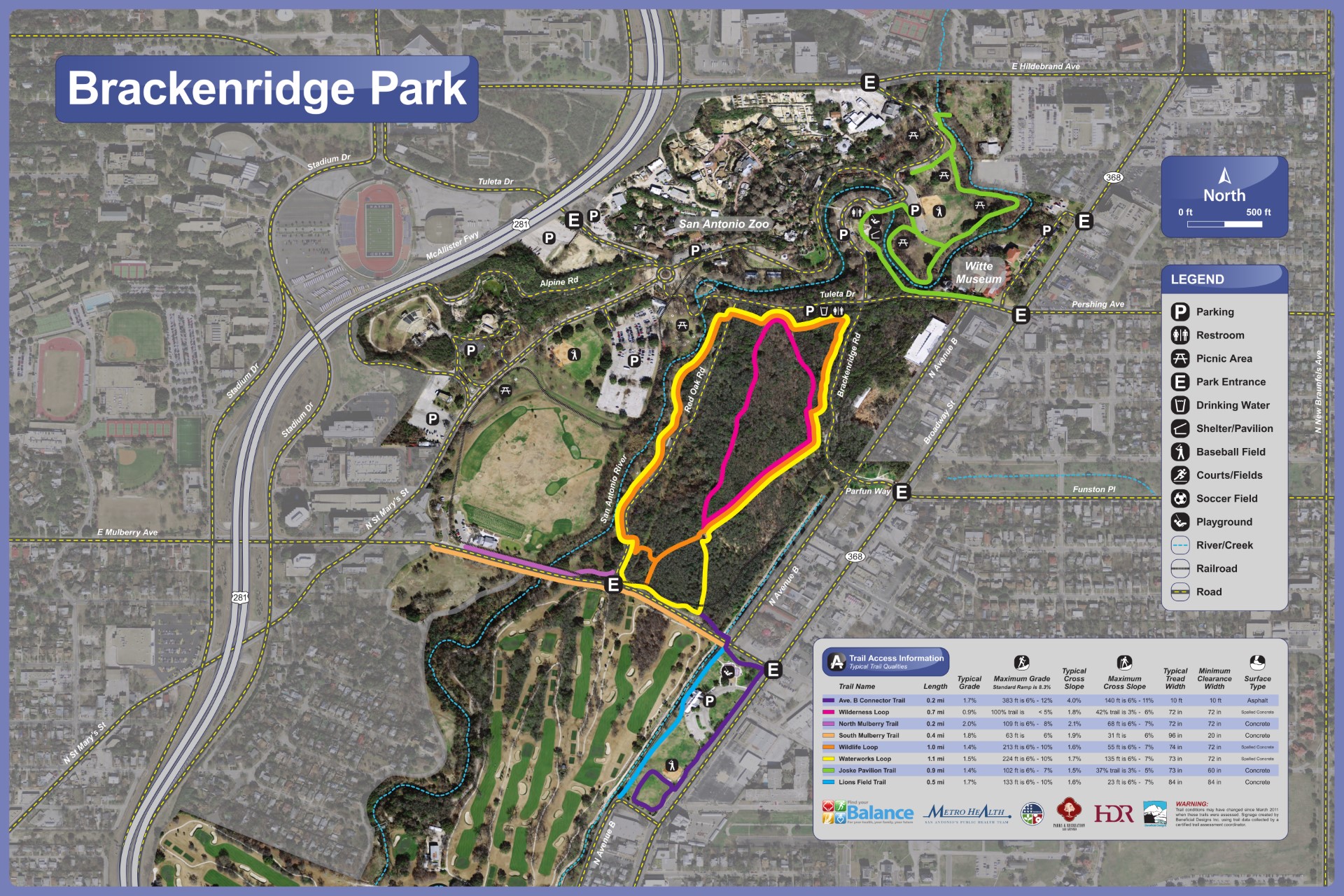 Brackenridge Park Trail Map
